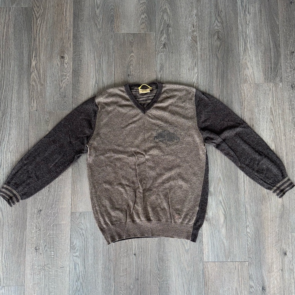 Camel Active Wool Brown V-Neck Sweater